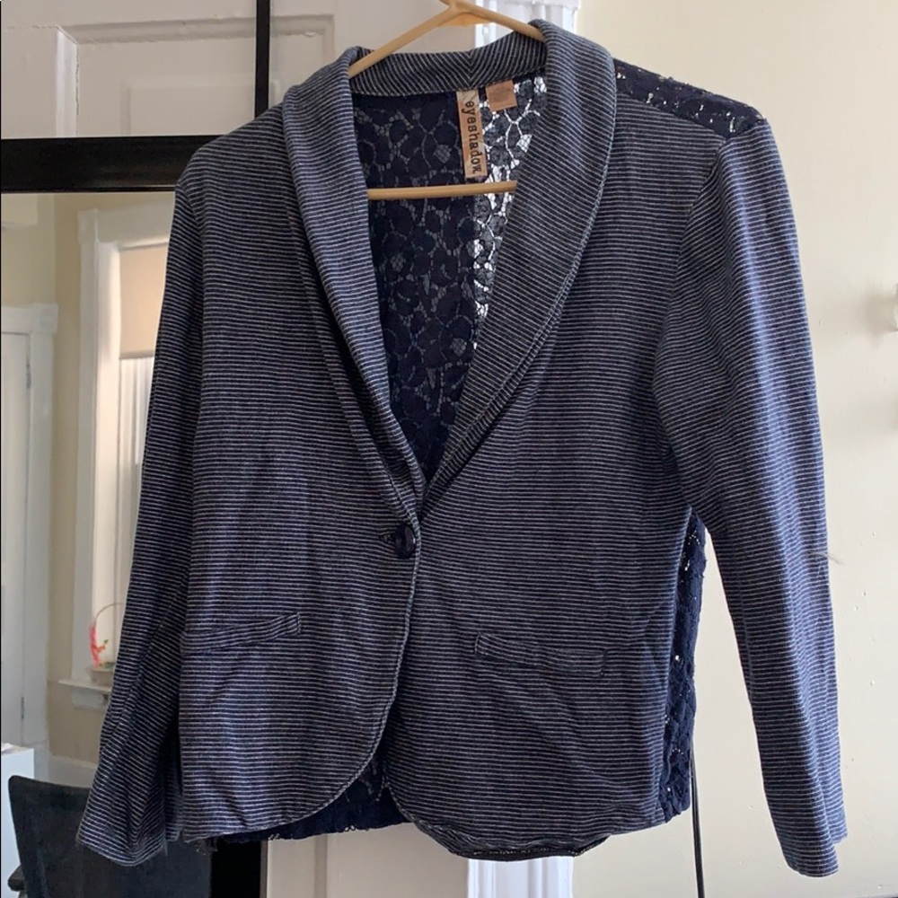 Cotton/Lace striped blazer